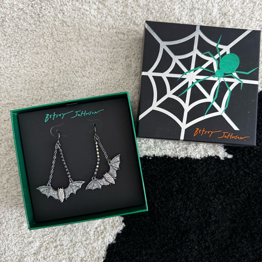 Betsey Johnson Halloween Bat Earrings
